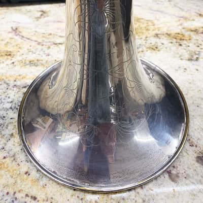 1930’s H.N. White New Porportion King Trombone Vintage, Crystal-Silver Finish, USA Made, Comes w/ Vintage Correct Case image 3