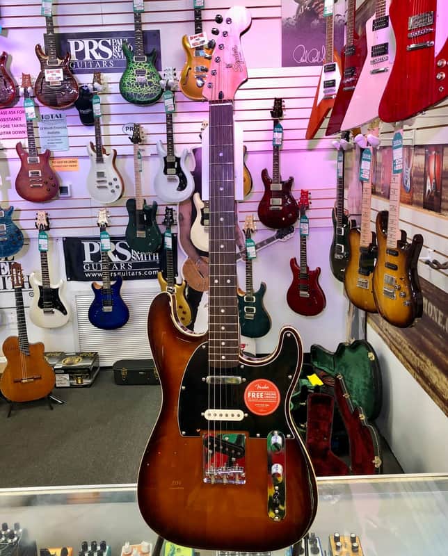 Squier Paranormal Custom Nashville Stratocaster, Laurel Fingerboard, Black Pickguard, Chocolate 2-Color Sunburst image 1