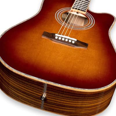 Zager ZAD900CE Solid Spruce/Rosewood Acoustic Electric AURA Pro Series 50th Anniversary Tobacco Sunburst image 16
