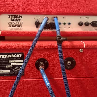 Steamboat Classic 50 Reverb w/ 2 1x10" Cabs 2019 - Red Tolex image 3