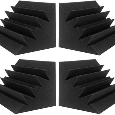 4 Pack Acoustic Foam Bass Trap Studio Foam 12" X 7" X 7" Soundproof Padding Wall Panels Corner Block image 1
