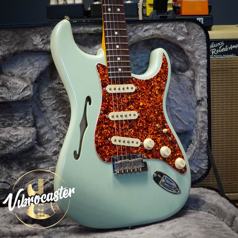 2024 Fender LTD American Pro II Thinline Surf Green Transparent Stratocaster FSR Limited Edition image 1