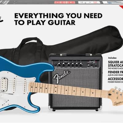 Fender Squier Affinity Series Stratocaster HSS Lake Placid Blue Electric Guitar Pack image 2