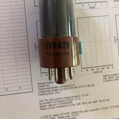 Tested Tight Matched Pair NOS RCA 6V6 GTY tubes image 3