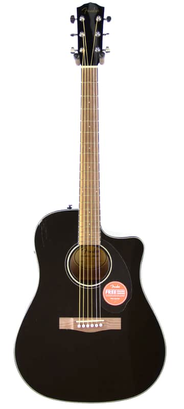 Fender CD-60SCE Solid Top Dreadnought Acoustic-Electric Guitar - Black image 1