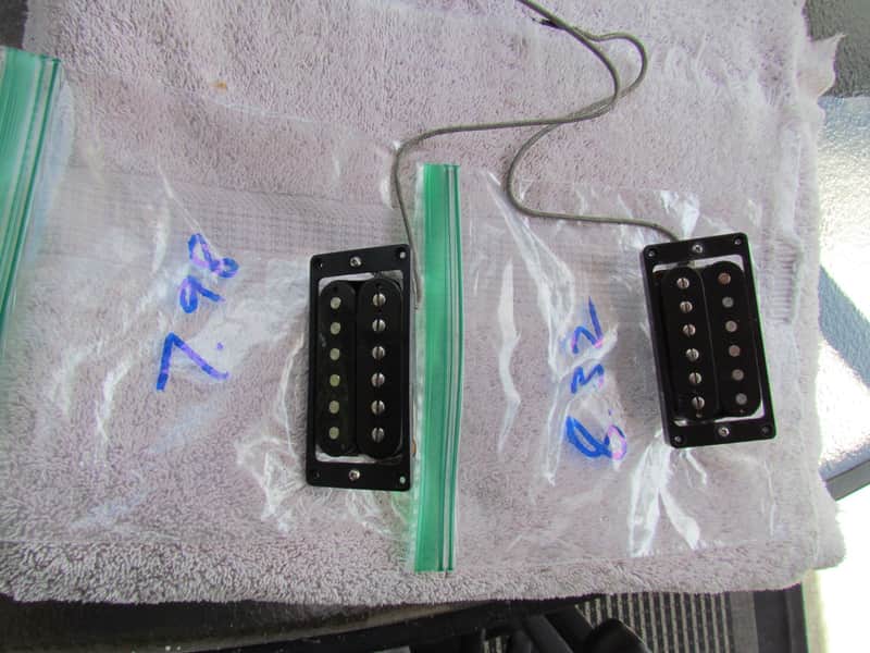Gibson Humbucking Pickups With Pickup Surround, Height Screws, & Springs Pair Of Gibson Humbucker Pickups For Les Paul Or 335 Neck & Bridge Position image 1