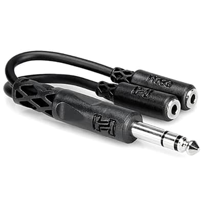 Hosa YMP234 YMP-234 1/4" TRS to Dual 3.5mm TRS Female - 6"