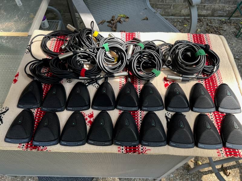 Lot of 18 Shure MX393/C cardioid boundary microphones all tested & working EXC image 1