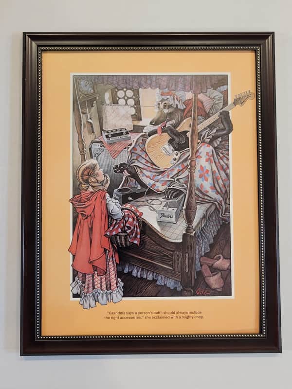 1975 Fender Color Promotional Ad Framed Little Red Riding Hood Original image 1