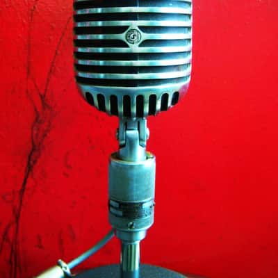 Vintage RARE 1940's Shure 556 dynamic cardioid microphone w Atlas stand Display 55 55S Super 55 image 4