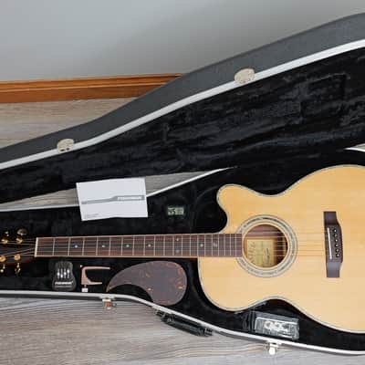 Zager ZAD900CE OM Style Acoustic Electric with Fishman Aura Pro Electronics + Case, Extra Strings & Strap image 1