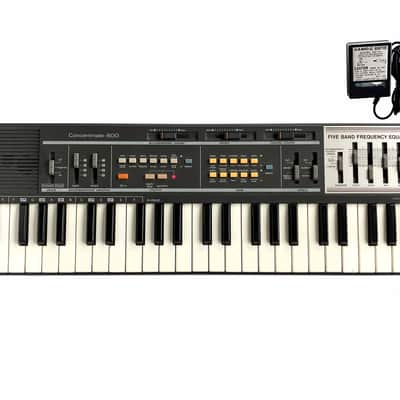 1985 Radio Shack Realistic Concertmate 600 Mini Organ, Electronic Piano & Analog Drum Machine + Five Band Frequency Equalizer EQ With Casio AD-1U AC Adapter MT-100
