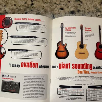 Ovation Catalog 1999 1865 Al Di Meola elite 12 string legend nylon 1863 1867 special balladeer celebrity deluxe cs257 CC01 CC-026 long neck mandolin bass Trekker Viper image 5