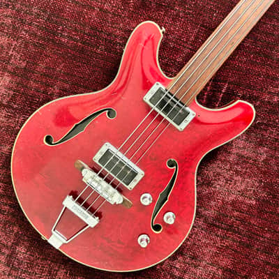Yamaha SA-70 Short Scale Bass Guitar - Fretless - Semi Acoustic - Jumbo Hard Case - 1969 image 5