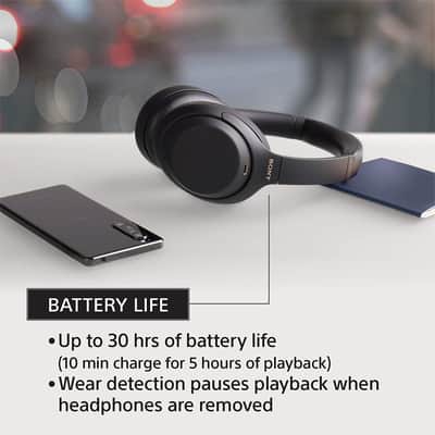 Sony WH1000XM4/B Premium Noise Cancelling Wireless Over-the-Ear Headphones image 7