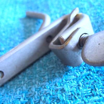 Wood Block Woodblock Mount Bracket Nickel - Vintage image 2