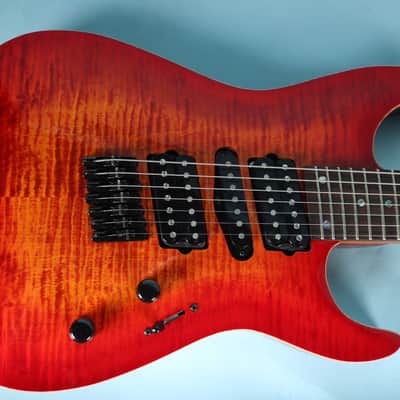 Lipe Virtuoso 7 Fanned Fret Curly Maple Seven String Electric Guitar Fireburst image 24