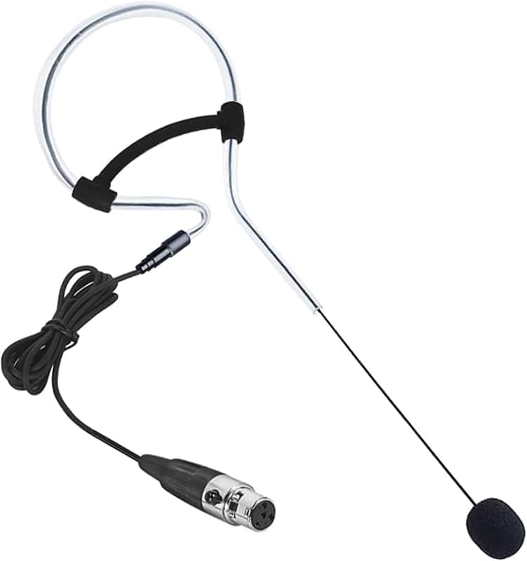 Black Single Earset Headset Microphone Headworn Over Ear Hanging Condenser Mic Compatible with Shure Wireless Bodypack Transmitter System image 1