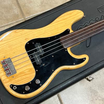1977 Fender Fretless Precision Bass Natural Ash image 1