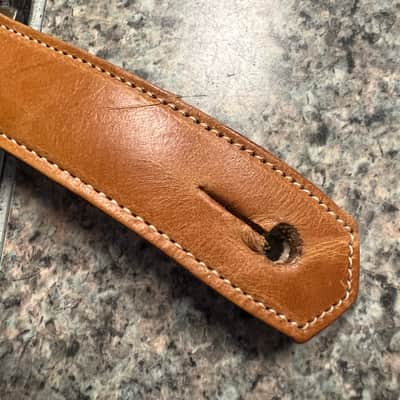 vintage 1960s Vox Python guitar strap brown with case image 16