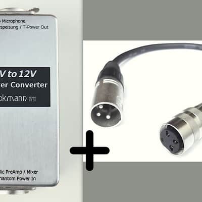 48V PHANTOM to 12V T-POWER CONVERTER + DIN TUCHEL ADAPTER / P48 T12 Sennheiser MKH416 405 406T 815T image 1
