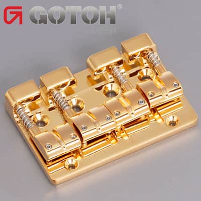 NEW Gotoh J510BO-4 Multi-Tonal Series 4-String Bass Bridge Brass saddle - GOLD