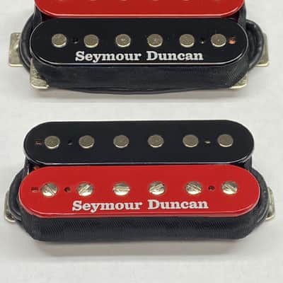 Seymour Duncan TB-4 JB & SH-2 Jazz Hot Rodded Trembucker Red & Black Zebra Guitar Pickup Set image 1