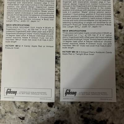 Gibson Victory MV Guitar Series Pre Owners Manual 1981 MV-2 10 image 5
