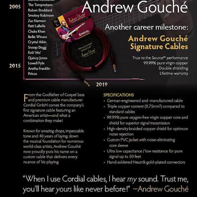 Cordial CSI 7.5 PP-Andrew Gouche Signature 25-ft/7.5m High Resolution Inst. Cable w/ Neutrik Plugs image 3
