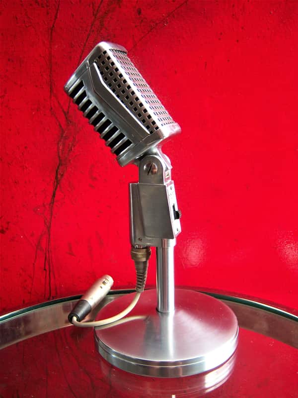 Vintage 1960's Monarch TM-16 dynamic microphone Satin Chrome High Z w cable image 1