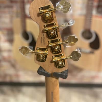 Fender Mono Neon Jazz Bass V - Neon Yellow image 8