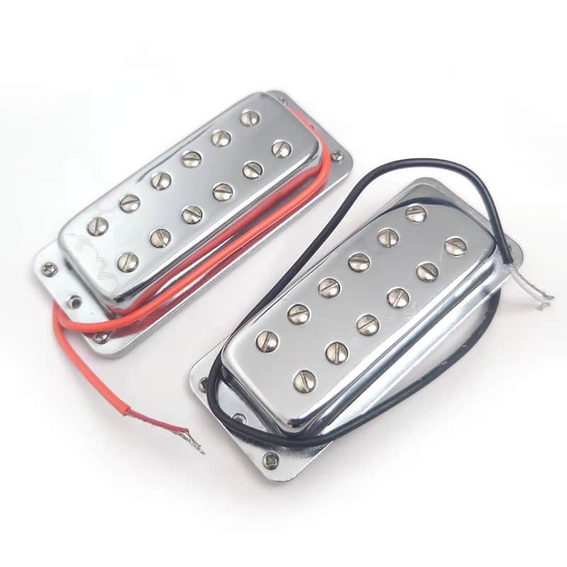 Vintage Chrome Guitar Mini Humbucker Pickups Set image 1