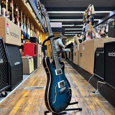 Paul Reed Smith SE Hollowbody II Piezo Electric Guitar Early 2020s Peacock Blue w/Hard Case image 5