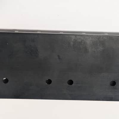 ABM 6 String Solid Brass Bass Bridge BLACK Steel Lock-Down Saddle Assembly Unused image 4