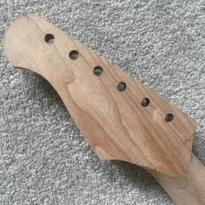 Maple Wood Guitar Strat Style Neck, Fretless Rosewood Fingerboard image 9