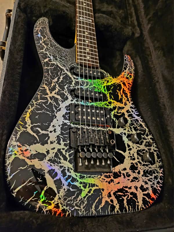 1980's Kramer American Pacer II 1989 guitar Holoflash Crackle Floyd Seymour Duncans VIDEO WOW image 1