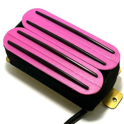 DFG Quad Rails Humbucker, Hot Four Blade Passive 23K Pickup for Bridge or Neck Use ~ Pink with Black Rails image 3