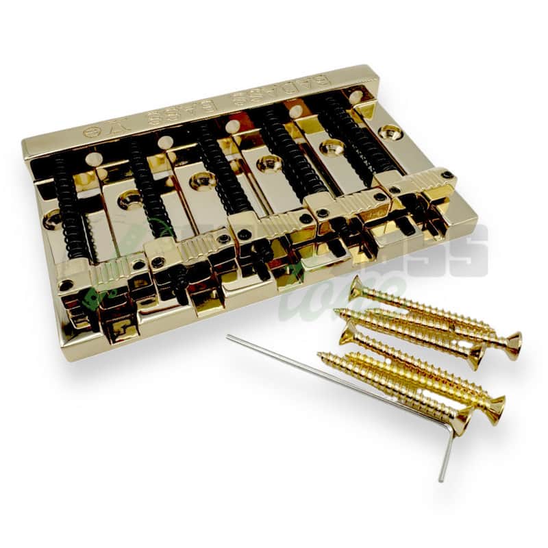 Badass Leo Quan Badass V 5-String Bass Bridge - Grooved Saddles - Gold Finish - New