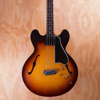 1959 Gibson EB-2 Semi-Hollow Electric Bass in Sunburst, with Hard Case (Used) image 3