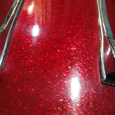 Ludwig Vintage Marching snare red sparkle 15 incher image 3