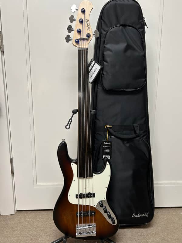Sadowsky MetroLine 21-Fret Vintage Fretless J/J 5-String Bass Swamp Ash Body - Almond Sunburst Transparent Satin image 1