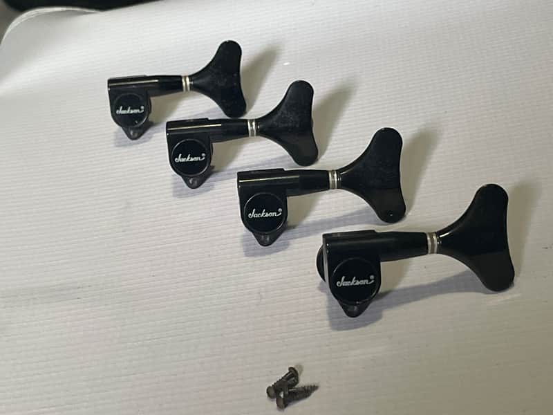 1980's MIJ Charvel Jackson Model Series 4 In Line GOTOH Black Bass Guitar Tuners Tuning Pegs image 1