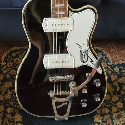 Eastwood Airline Tuxedo with Bigsby 2022 - Black with white trim image 1