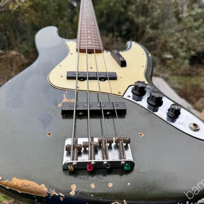 1965 Fender Jazz Bass - Charcoal Frost Metallic - Matching Headstock - OHSC image 12
