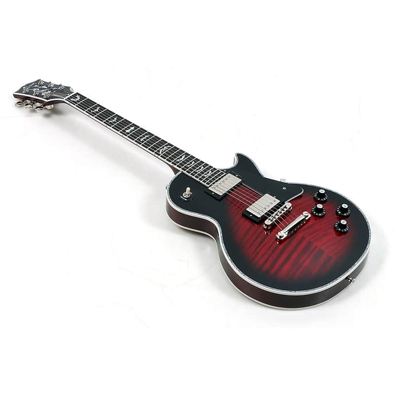 Immagine Gibson Custom Les Paul Custom Bats in Flight Electric Guitar - Regular Dark Red Burst - 1