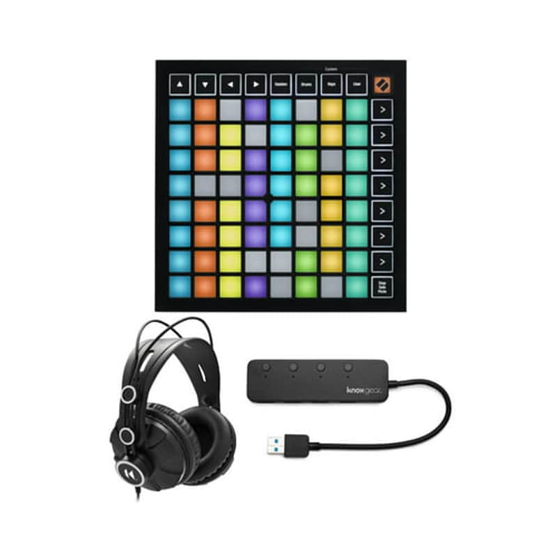 Novation Launchpad Mini MK3 Grid Controller with Headphones and USB Hub image 1