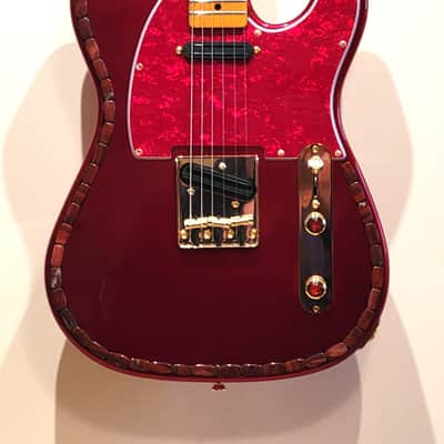 Custom Designed & Crafted Tele Style - Candy Apple Red w/Apple Jasper Stones Serial #080 - 2025 image 6