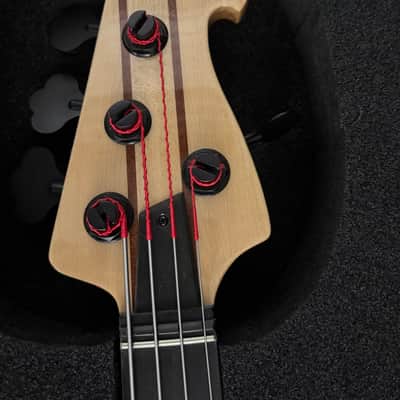 Hot Wire In-law Bass Guitar 424 Custom Neck Thru 4 String Peemium Build 2016 - Multi Strip Maple/Sapwle image 5