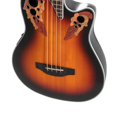 Ovation CEB44-1N Celebrity Elite Exotic Mid Depth Mahogany Neck 4-String Acoustic-Electric Bass Guitar image 4