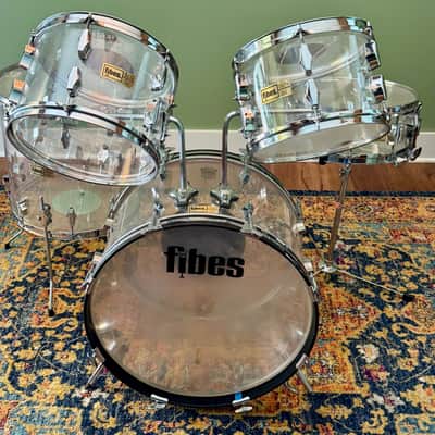 Fibes Vintage 70's 5 Piece Acrylic Drum Set Rare image 1